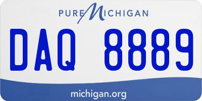 MI license plate DAQ8889