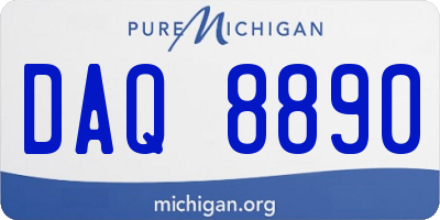 MI license plate DAQ8890