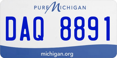 MI license plate DAQ8891
