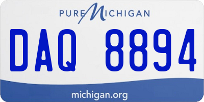 MI license plate DAQ8894