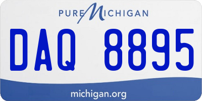 MI license plate DAQ8895