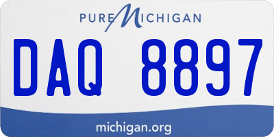 MI license plate DAQ8897