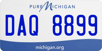 MI license plate DAQ8899