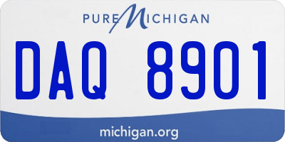 MI license plate DAQ8901