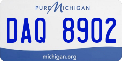 MI license plate DAQ8902