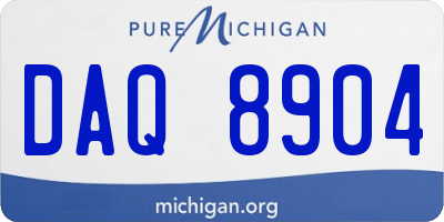 MI license plate DAQ8904