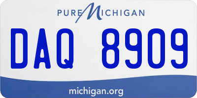 MI license plate DAQ8909