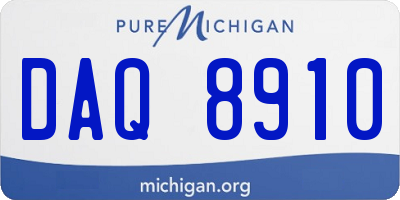 MI license plate DAQ8910