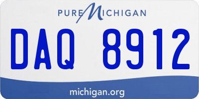 MI license plate DAQ8912