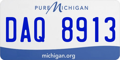 MI license plate DAQ8913