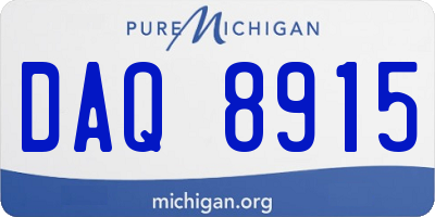 MI license plate DAQ8915
