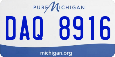 MI license plate DAQ8916