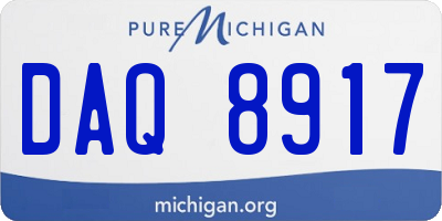 MI license plate DAQ8917