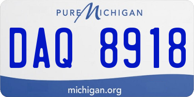 MI license plate DAQ8918