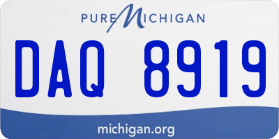 MI license plate DAQ8919