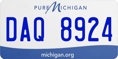MI license plate DAQ8924