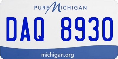 MI license plate DAQ8930