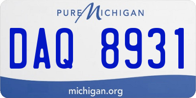 MI license plate DAQ8931