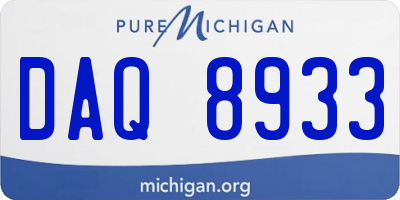 MI license plate DAQ8933