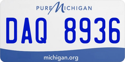 MI license plate DAQ8936