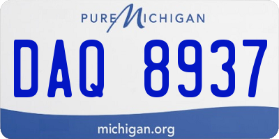 MI license plate DAQ8937