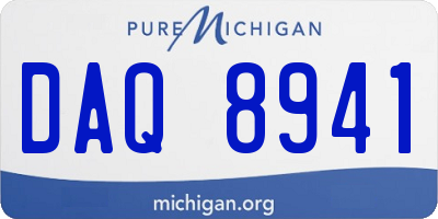 MI license plate DAQ8941