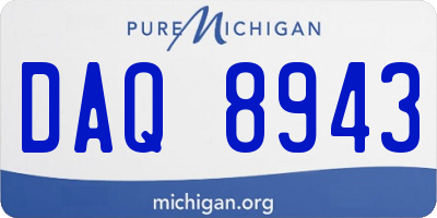 MI license plate DAQ8943