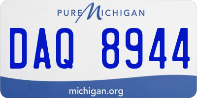 MI license plate DAQ8944