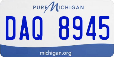 MI license plate DAQ8945