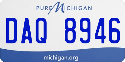 MI license plate DAQ8946
