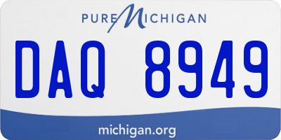 MI license plate DAQ8949