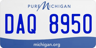 MI license plate DAQ8950