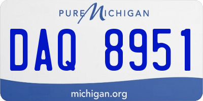 MI license plate DAQ8951