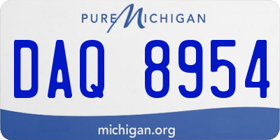 MI license plate DAQ8954