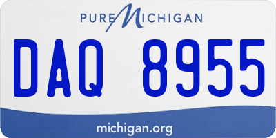MI license plate DAQ8955
