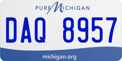 MI license plate DAQ8957