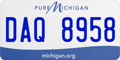 MI license plate DAQ8958