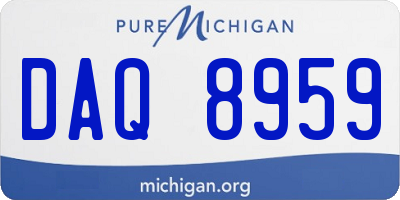 MI license plate DAQ8959