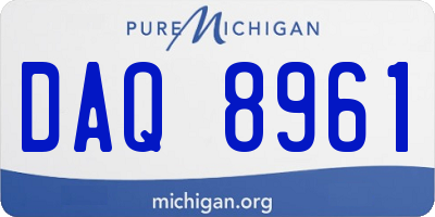 MI license plate DAQ8961