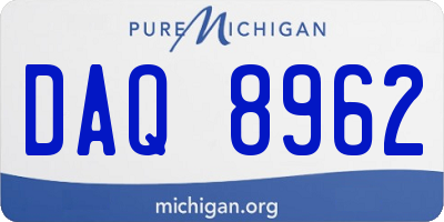 MI license plate DAQ8962