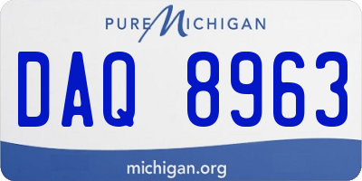MI license plate DAQ8963