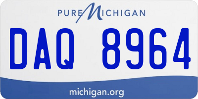 MI license plate DAQ8964