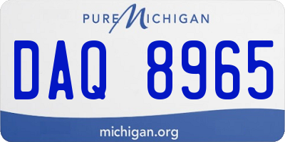 MI license plate DAQ8965