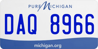 MI license plate DAQ8966