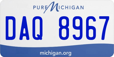 MI license plate DAQ8967