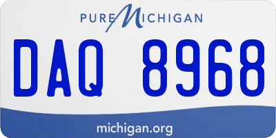 MI license plate DAQ8968