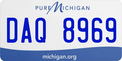 MI license plate DAQ8969