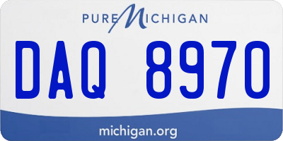 MI license plate DAQ8970