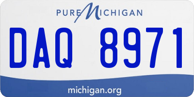 MI license plate DAQ8971