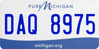 MI license plate DAQ8975